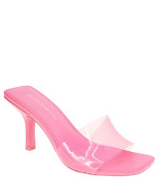 pink clear mules