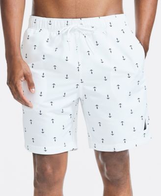 Men's Quick-Dry Anchor-Print 8" Swim Trunks