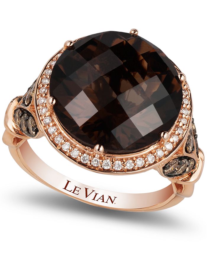 Le Vian Chocolate Quartz® (8 ct. .) and Diamond (3/4 ct. .) Ring in  14k Rose Gold, Created for Macy's & Reviews - Rings - Jewelry & Watches -  Macy's
