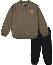 Toddler Boys Pinstripe Jacket and Joggers Set, 2-Piece