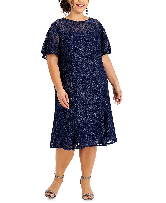SL Fashions Plus Size Embroidered Lace Dress Macy s