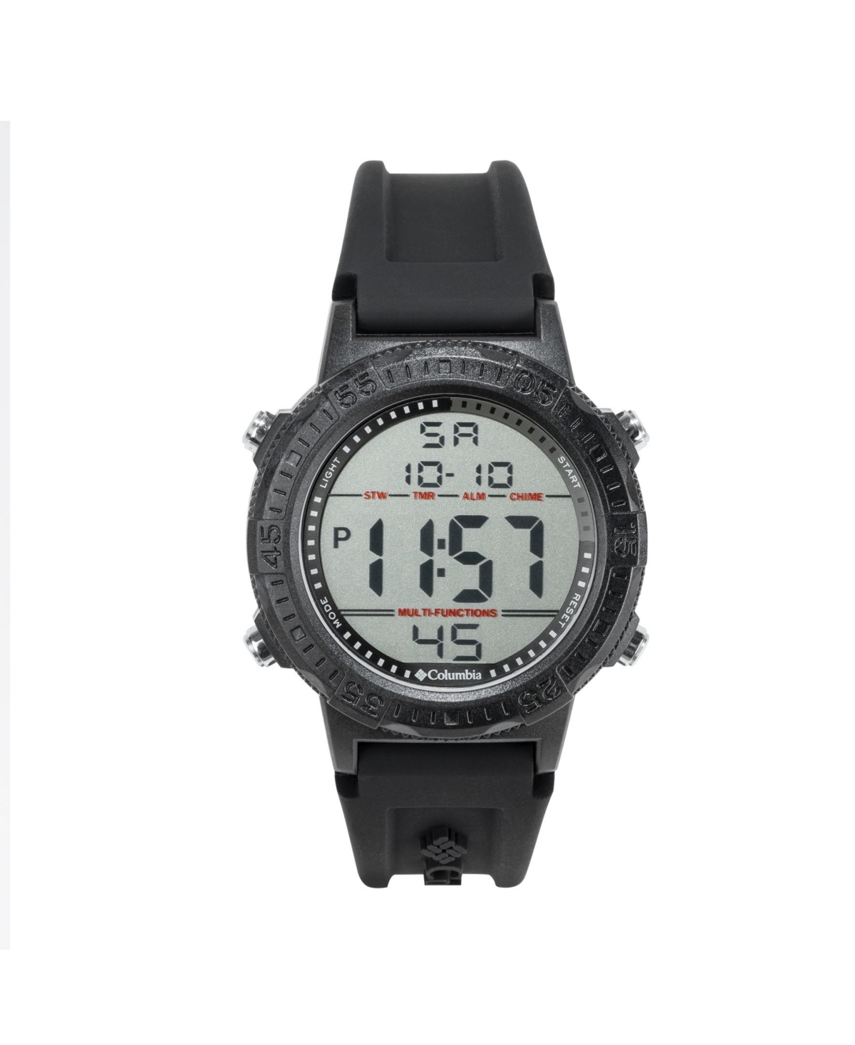 Columbia Unisex Peak Patrol Black Silicone Strap Digital Watch, 46mm