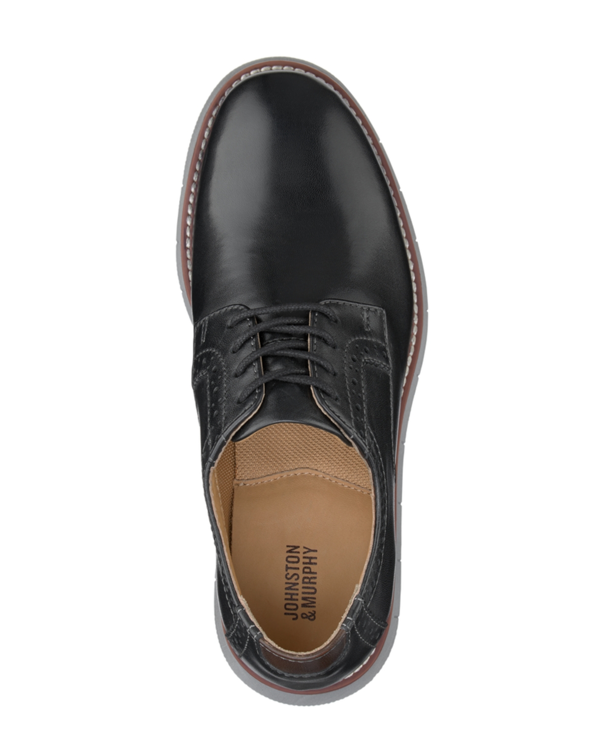 Johnston & Murphy Big Boys Holden Plain Toe Shoe -Gray