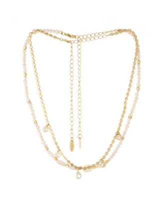 ETTIKA Pearl Beaded Gold-Plated Chain Necklace Set - Macy's