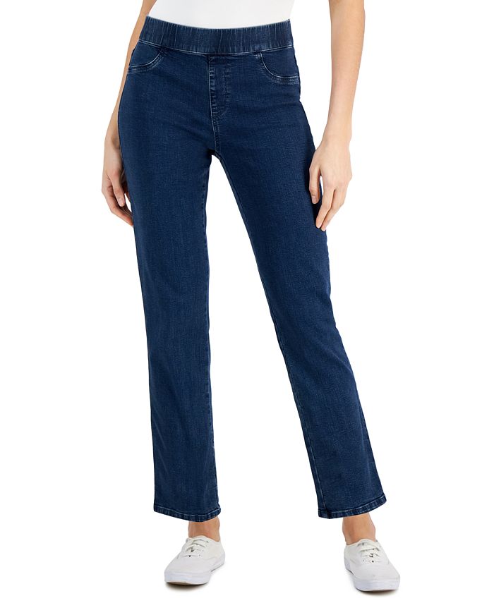 Karen Scott Women's Chambray Pull-On Jeans, Created for Macy's - Macy's