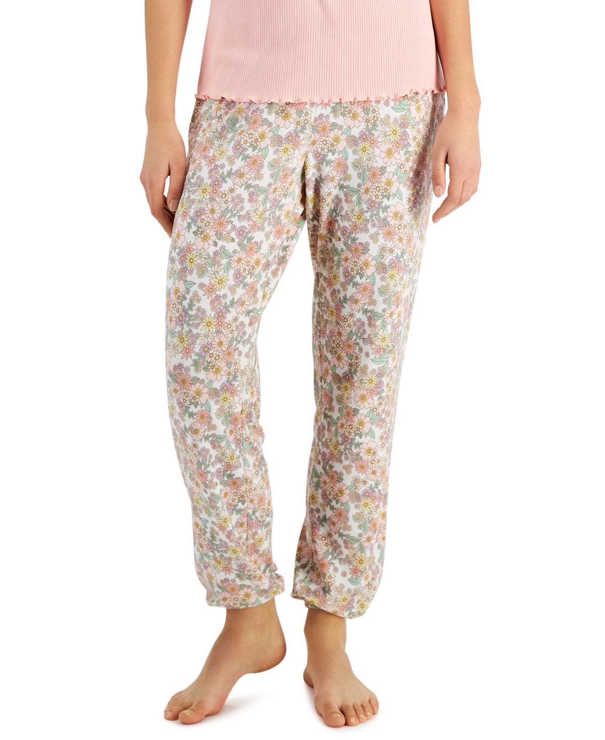 Jenni Printed Smockedwaist Pajama Pants, Created For Macy's In Garden