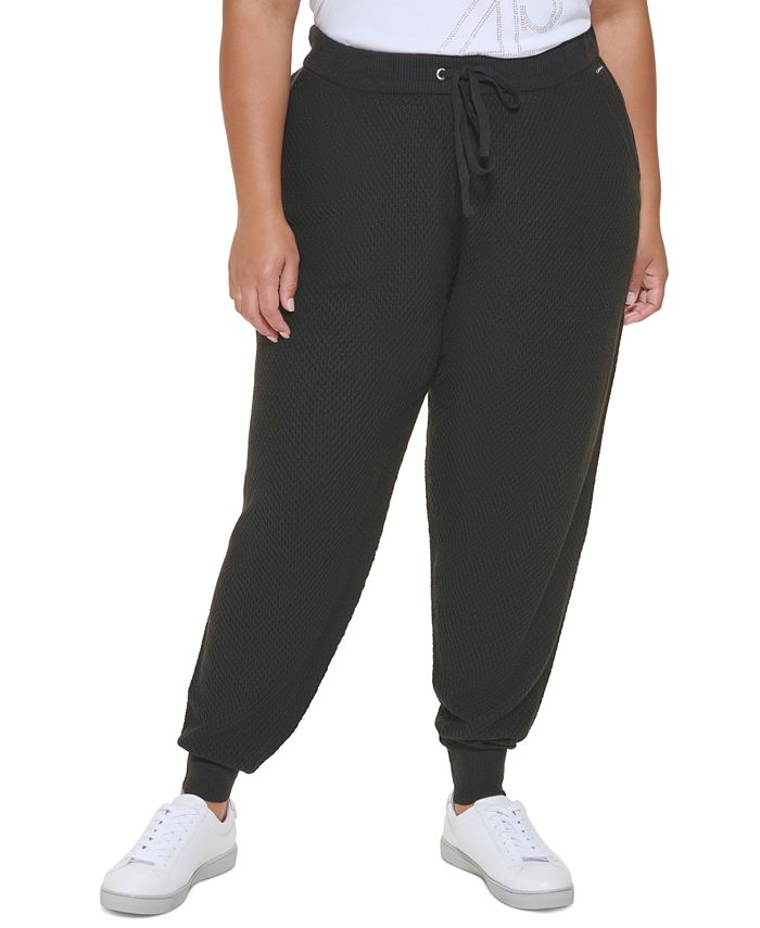 Calvin Klein Jeans Trendy Plus Size Honeycomb Jogger Pants - Macy's