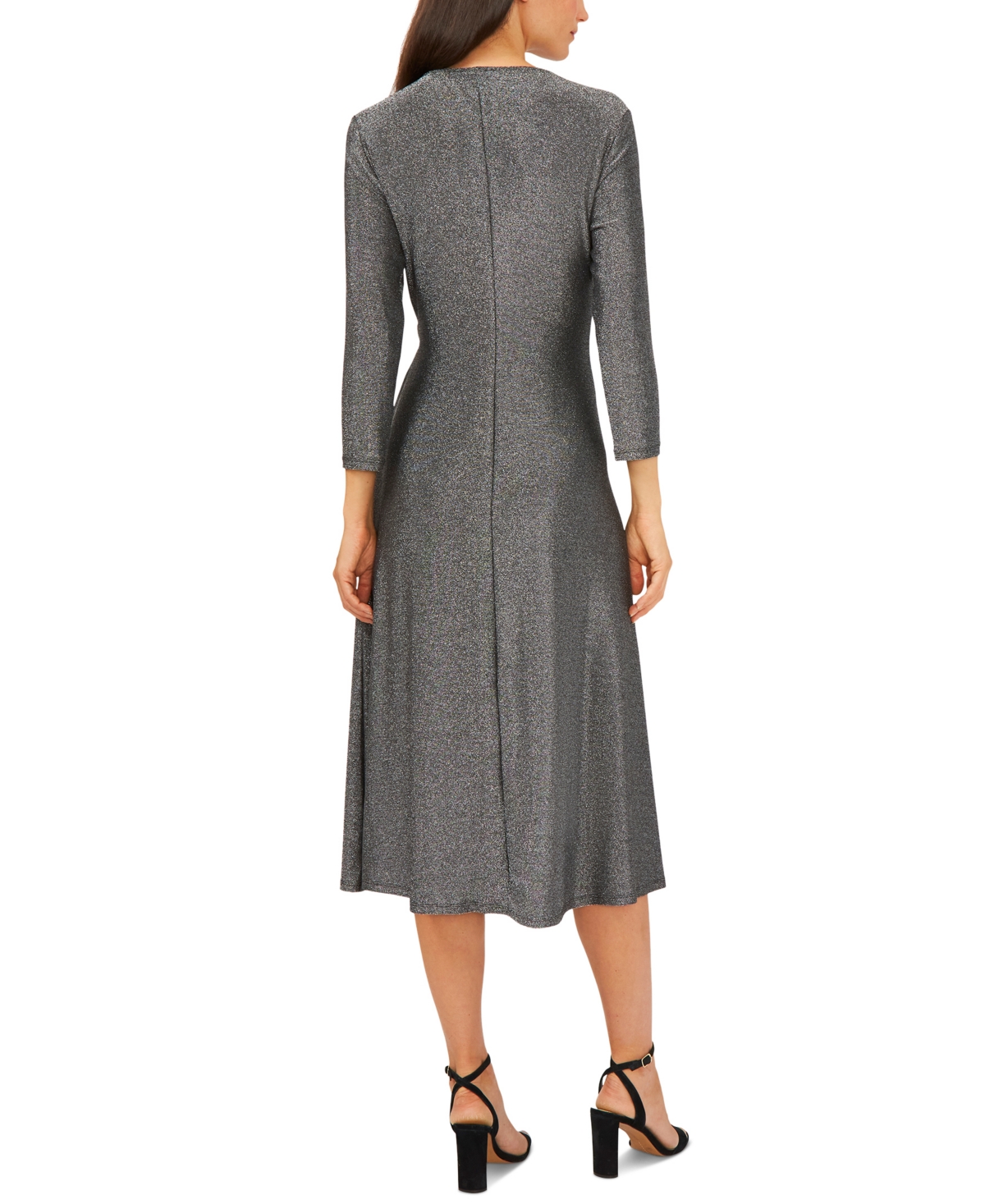Msk Metallic Midi Dress -black