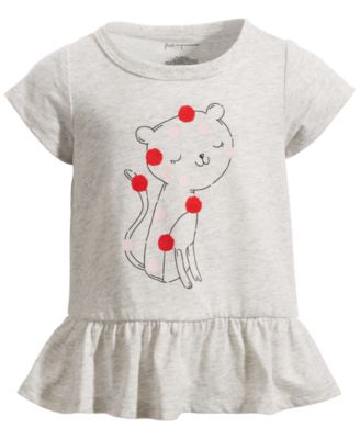 First Impressions - Baby Girls Cheetah Peplum T-Shirt