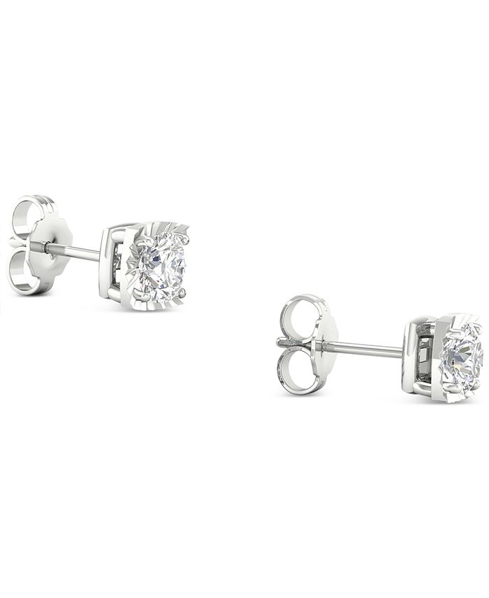 Macy's Diamond Enhancer Stud Earrings (1 ct. t.w.) in 14k White Gold ...