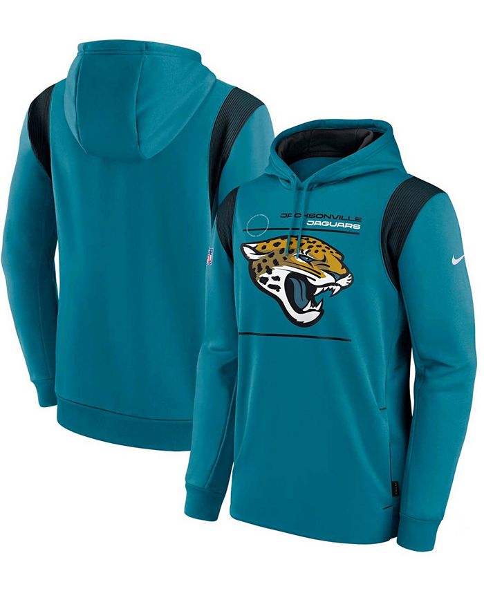 Nike / Men's Jacksonville Jaguars Sideline Therma-FIT Teal Pullover Hoodie