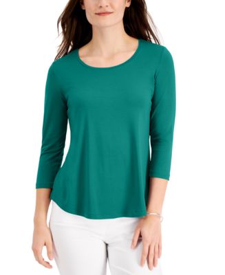 JM Collection 3/4-Sleeve Swing Top, Created for Macy's & Reviews - Tops ...