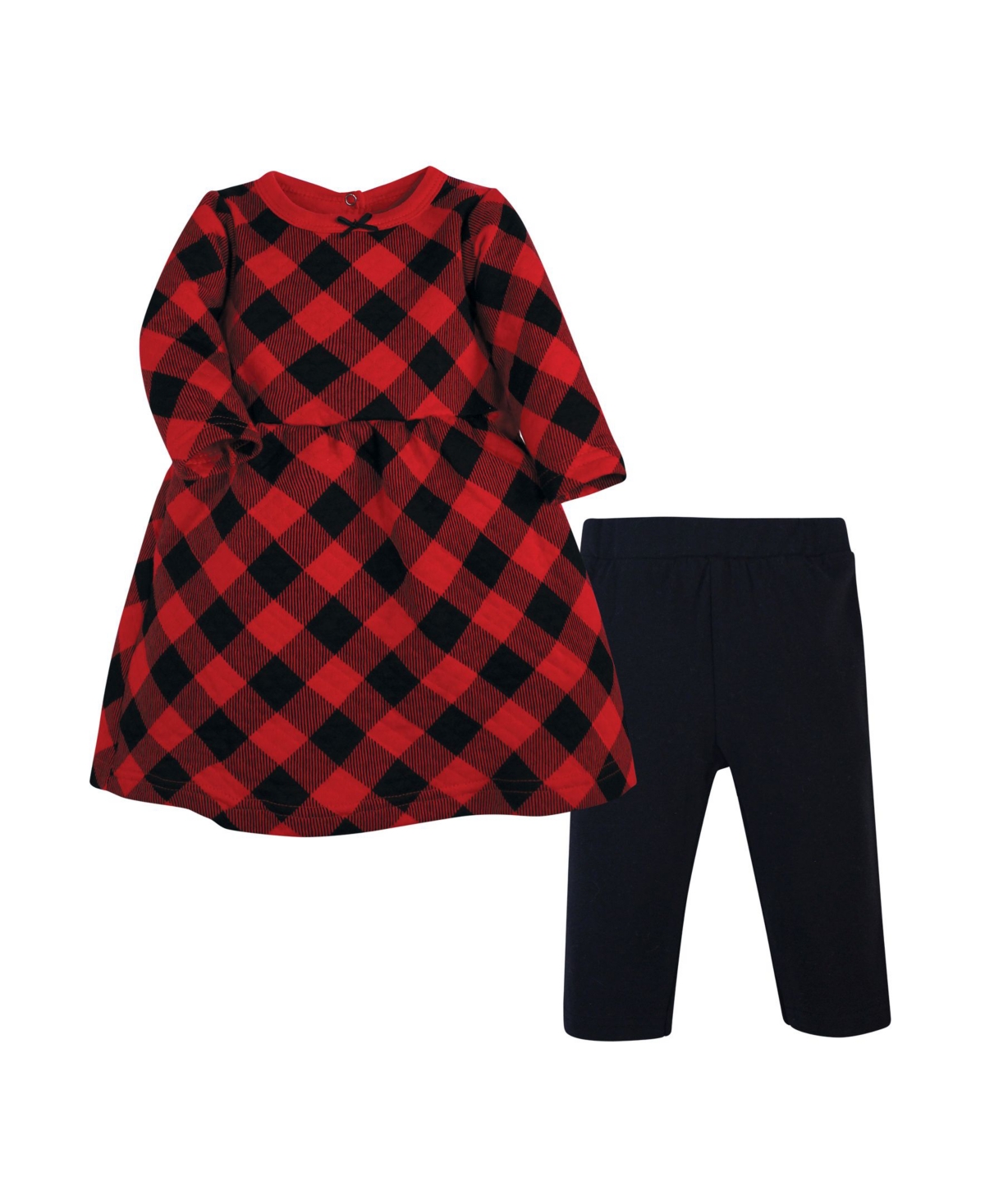 Hudson Baby Baby Girls Hudson Quilted Cotton Dress and Leggings,- Buffalo plaid