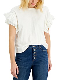 Cotton Eyelet-Trim Top, Created for Macy's