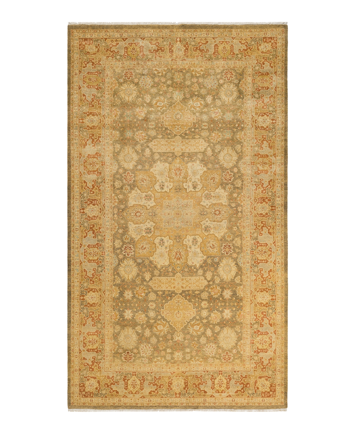 Closeout! Adorn Hand Woven Rugs Mogul M1552 6'3in x 11'1in Area Rug - Green