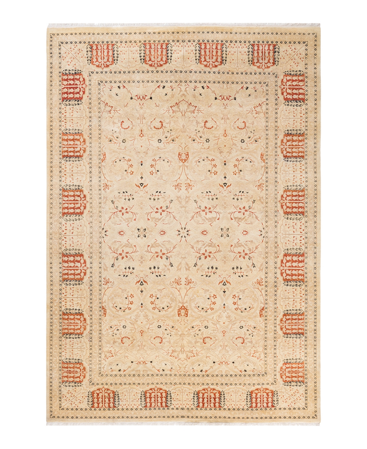 Closeout! Adorn Hand Woven Rugs Mogul M1605 6'2in x 9' Area Rug - Ivory