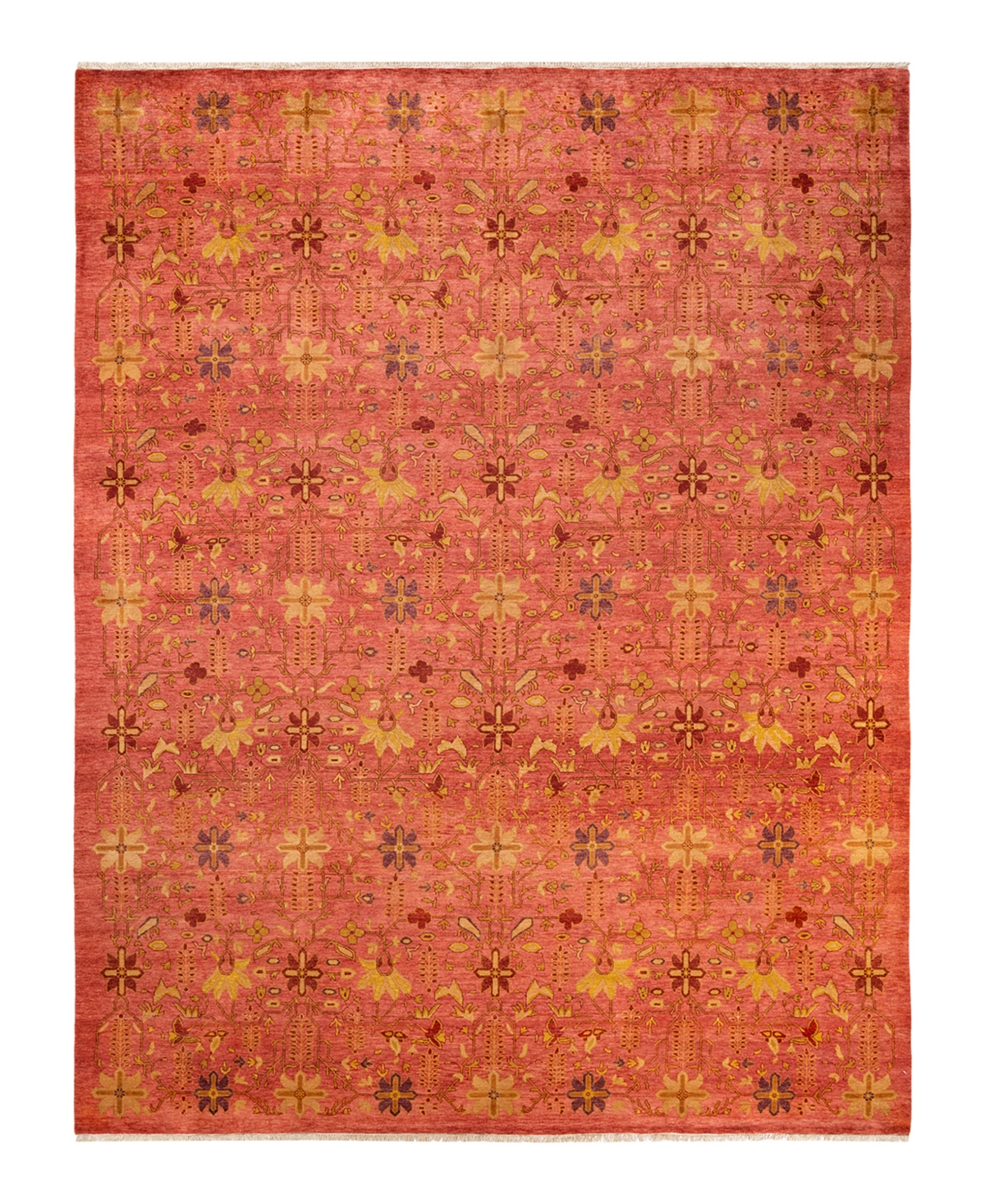 Closeout! Adorn Hand Woven Rugs Eclectic M1504 9'3in x 12'1in Area Rug - Orange