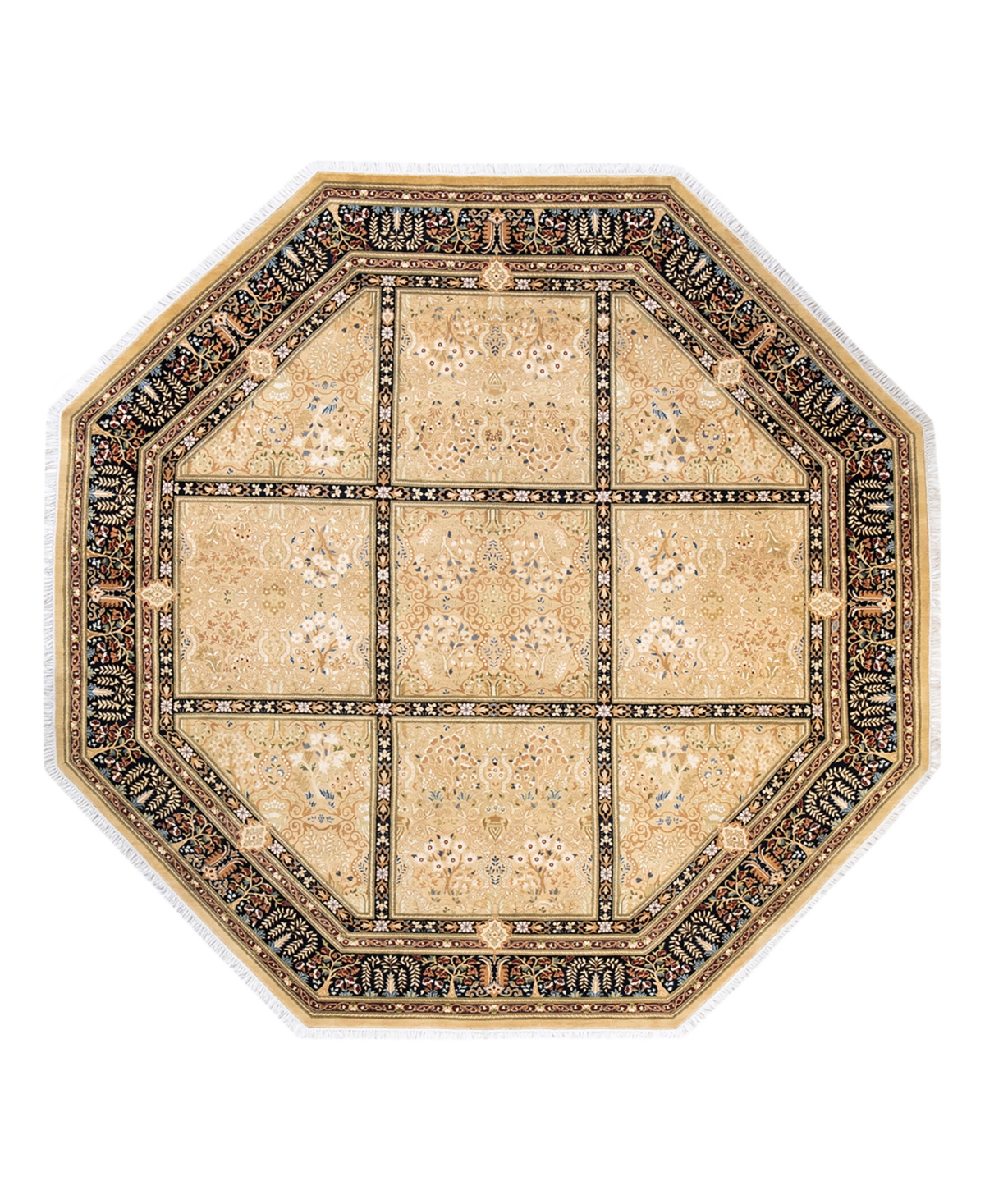 Closeout! Adorn Hand Woven Rugs Mogul M1521 9'1in x 9'1in Octagon Area Rug - Yellow