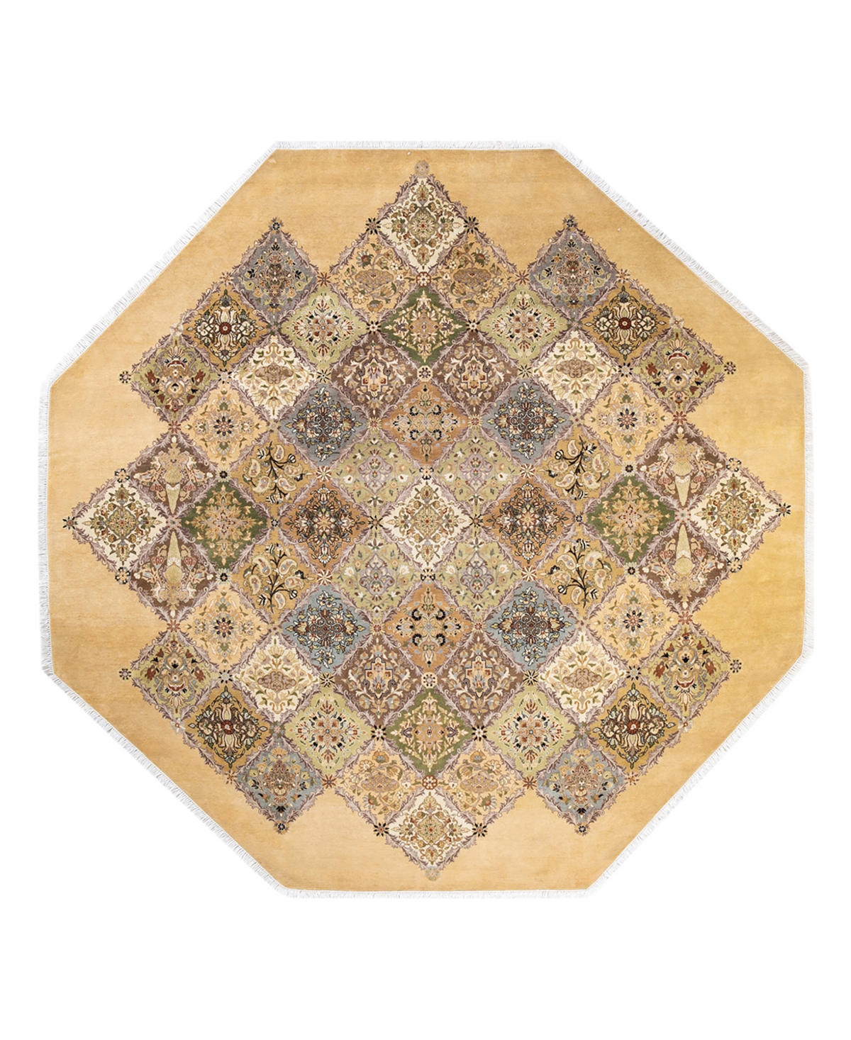 Closeout! Adorn Hand Woven Rugs Mogul M1521 9'1in x 9'1in Octagon Area Rug - Yellow