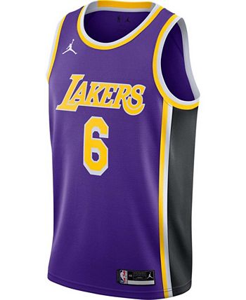 Jordan Men's Los Angeles Lakers LeBron James #6 Swingman Statement Edition Jersey, Purple, Size: Medium, Polyester