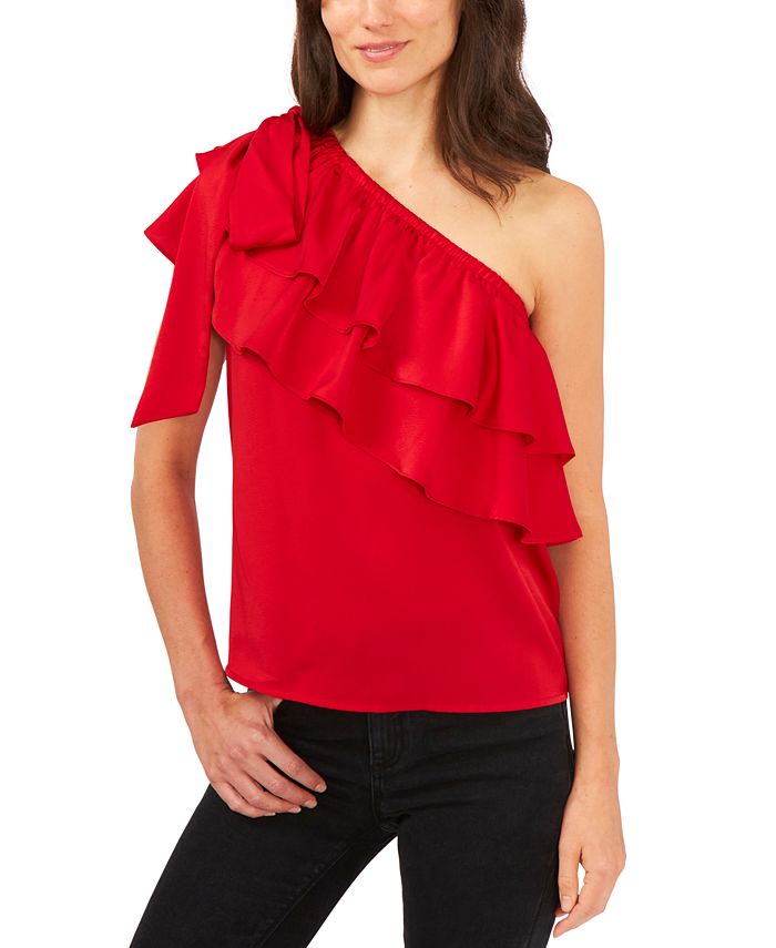 Asymmetrical ruffle top hotsell