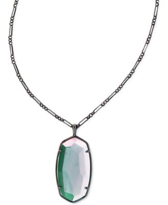 Kendra Scott - Gunmetal-Plated Dichroic Glass Pendant Necklace, 30" + 2" extender