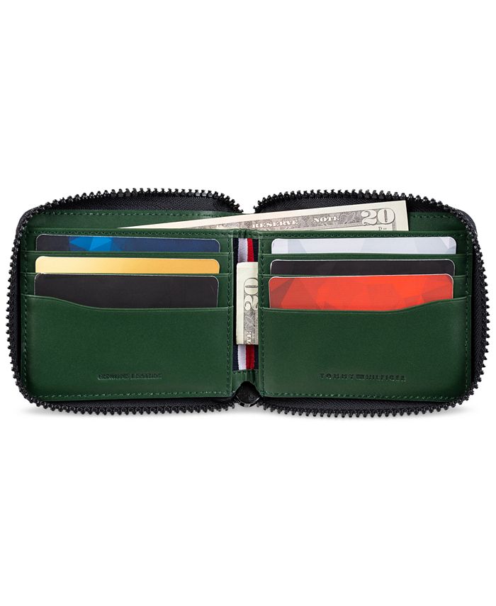 Tommy Hilfiger Men's RFID Zip Around Slimfold Wallet with Removable