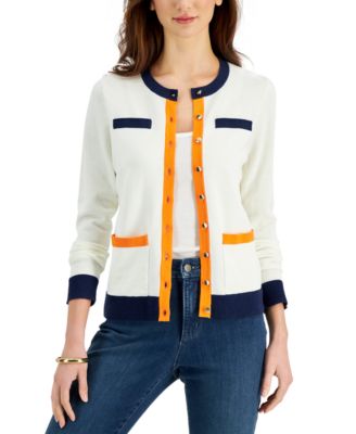 charter club color block cardigan