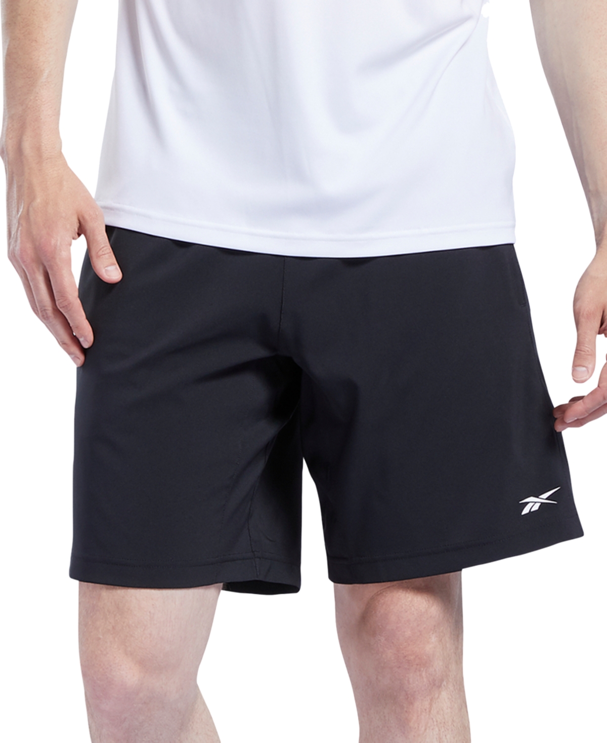 Shop Reebok Men's Regular-fit Moisture-wicking 9" Woven Drawstring Shorts In Army Green