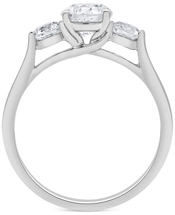 Macy's - Diamond Three Stone Engagement Ring (1-1/2 ct. t.w.) in 14k White Gold