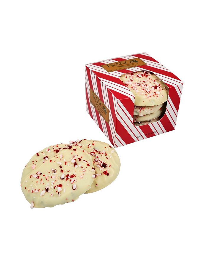 Frango Chocolates Holiday White Chocolate Candy Cane Cookies, 4 Pieces
