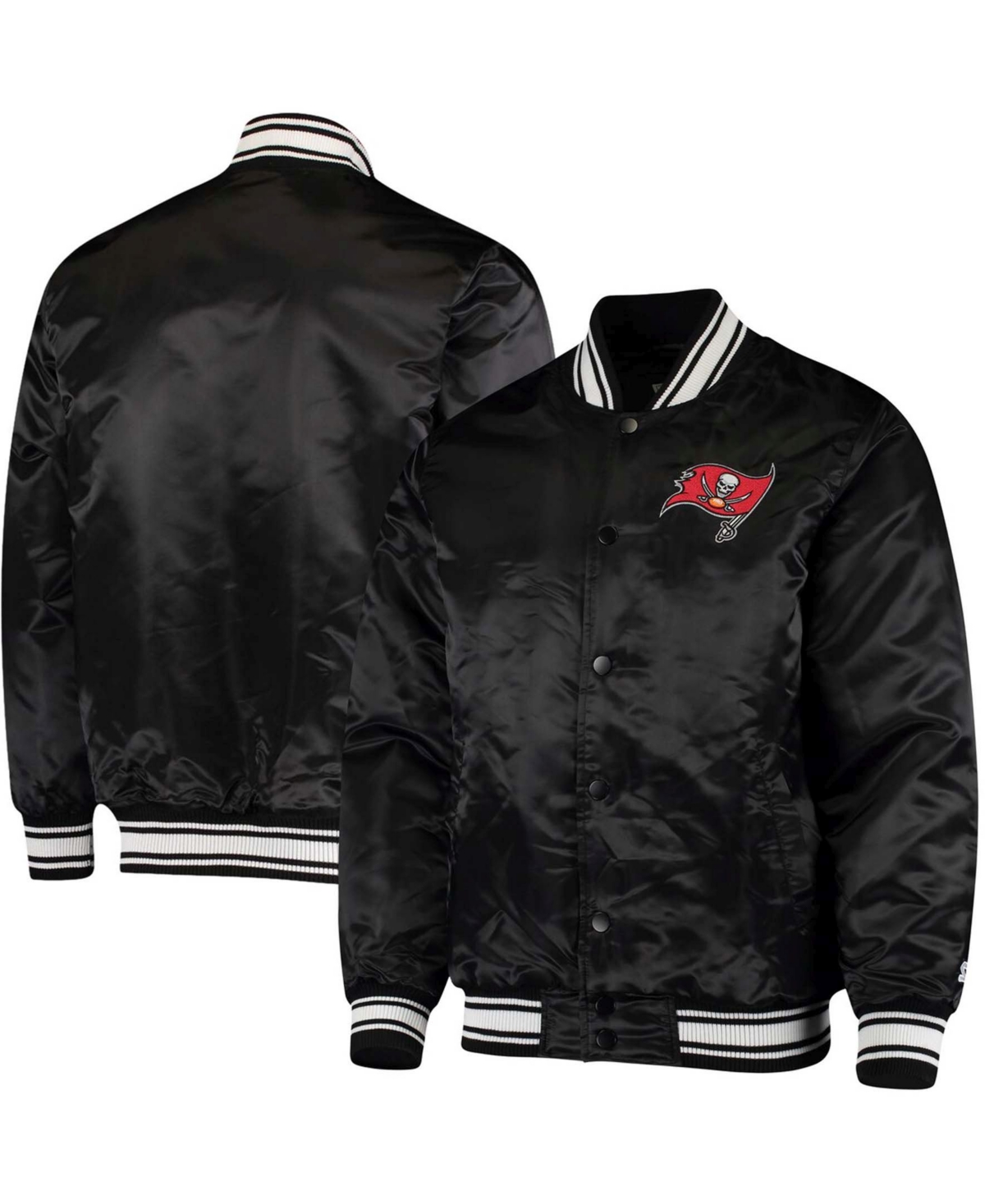 Men'sTampa Bay Buccaneers Locker Room Satin Varsity Full-Snap Jacket - Black