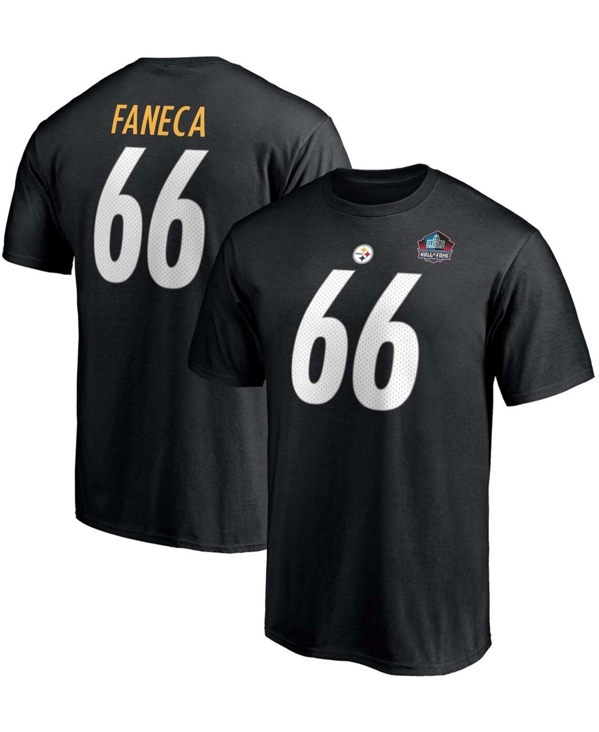 Men's Alan FanecaPittsburgh Steelers Nfl Hall Of Fame Class Of 2021 Name and Number T-shirt - Black