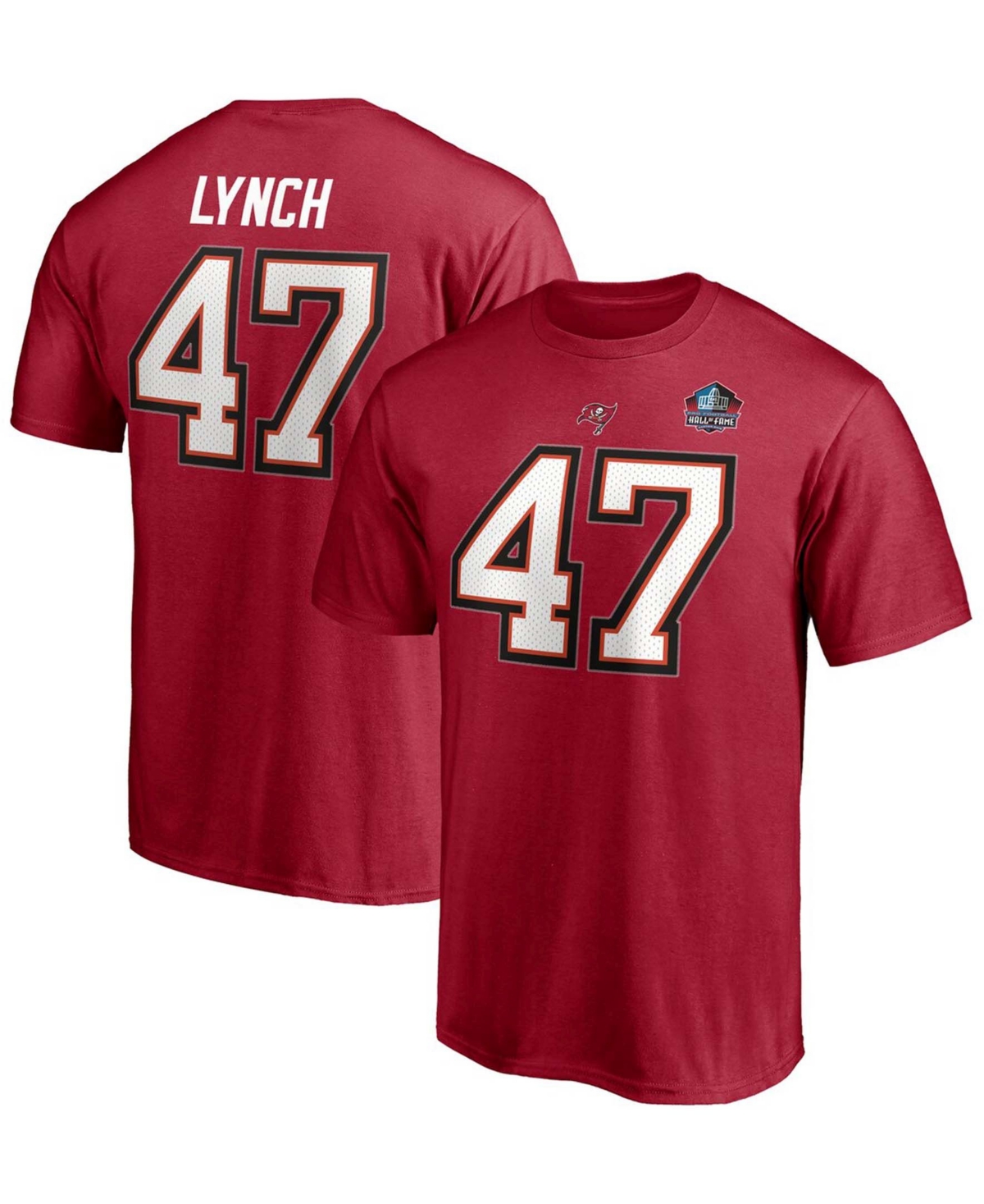 Men's John LynchTampa Bay Buccaneers Nfl Hall Of Fame Class Of 2021 Name and Number T-shirt - Red