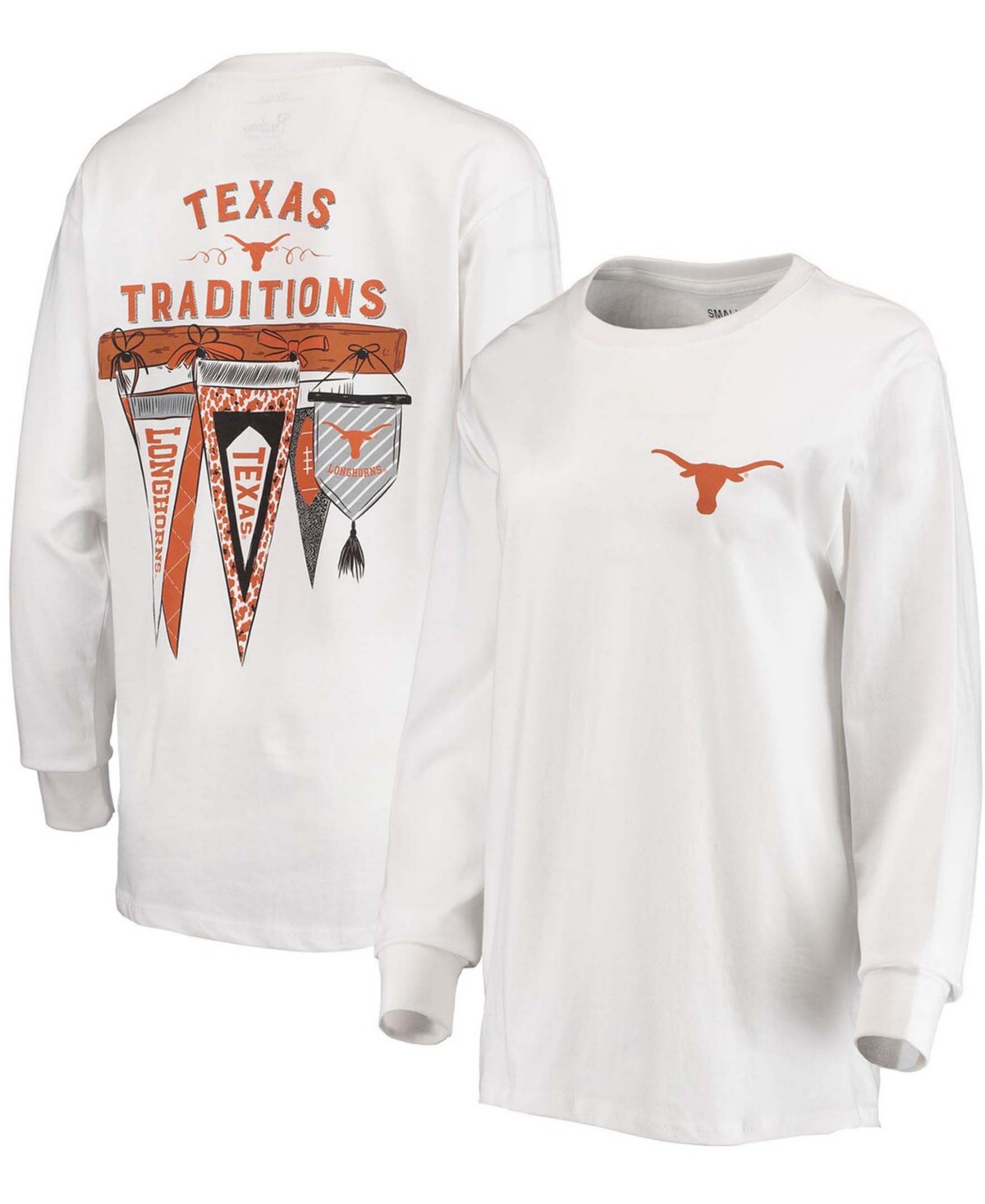 Women's White Texas Longhorns Traditions Pennant Long Sleeve T-shirt - White