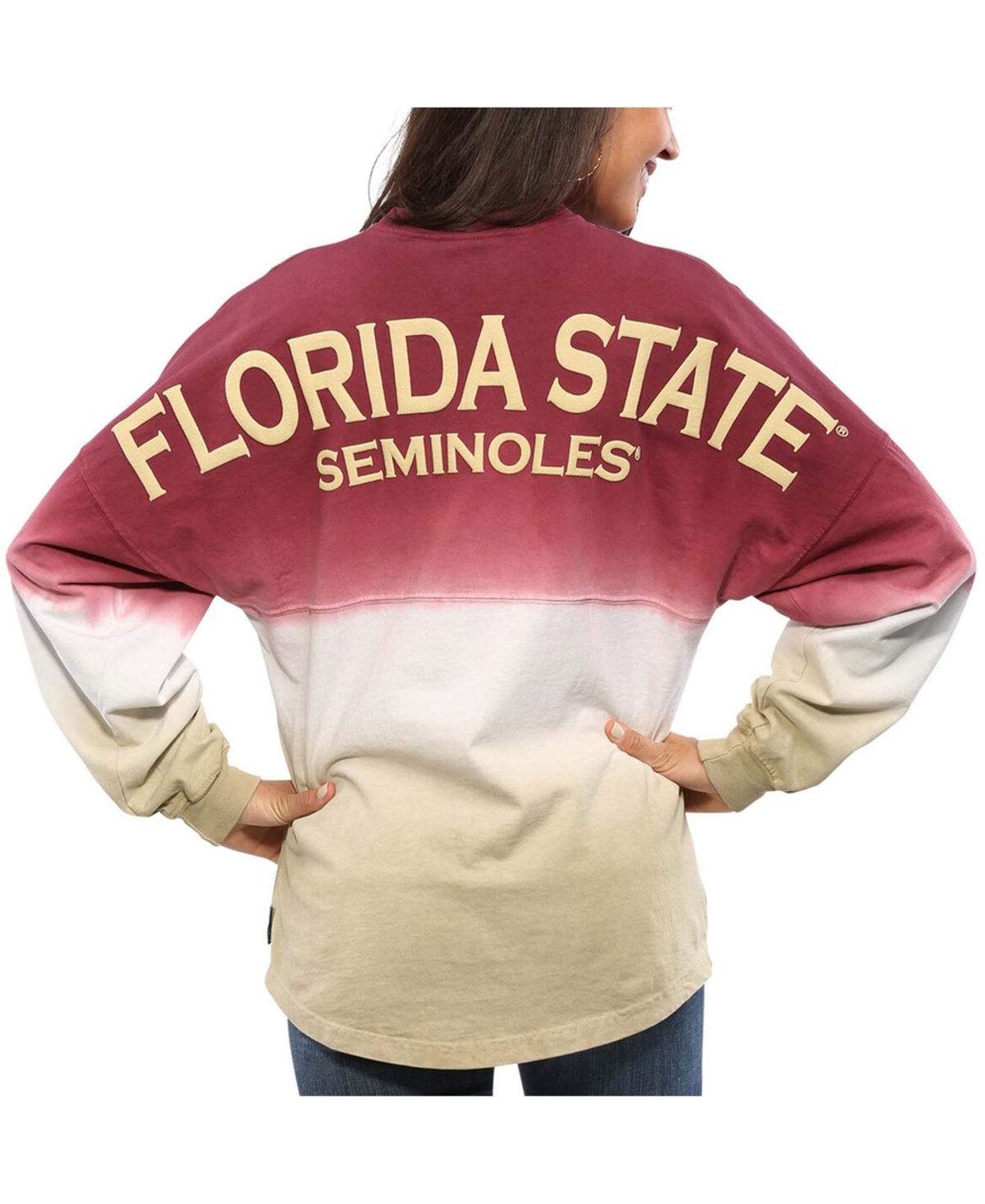 Women'sFlorida State Seminoles Ombre Long Sleeve Dip-Dyed T-shirt - Garnet
