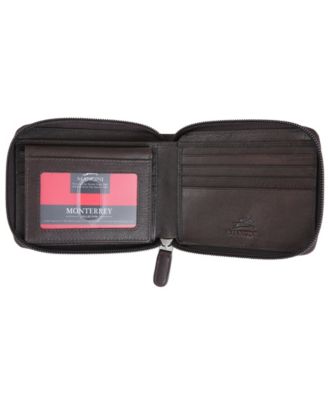 Men's Monterrey Collection Zippered Bifold Wallet with Removable Pass Case
