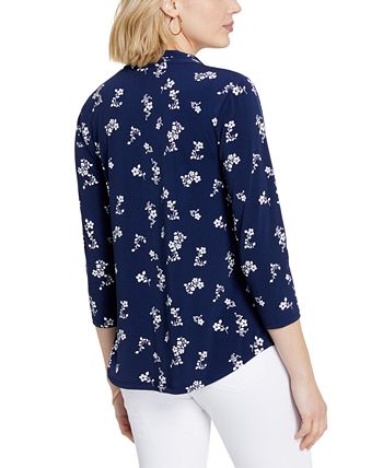 Charter Club - 3/4-Sleeve V-Neck Top, Only at Macy's