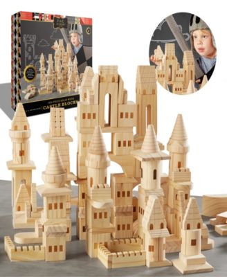 Fao Schwarz Wooden Castle Building Blocks Set, 150 Piece
