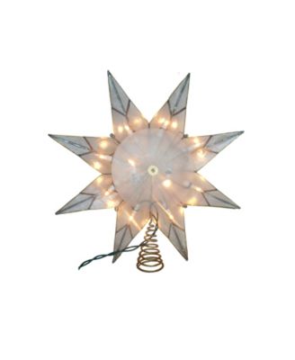 10-Light 8-Point Gold Capiz Star Treetop