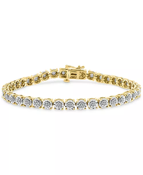 EFFY Collection EFFY&reg; Diamond Tennis Bracelet (1/4 ct. t.w.) in Gold over Sterling Silver