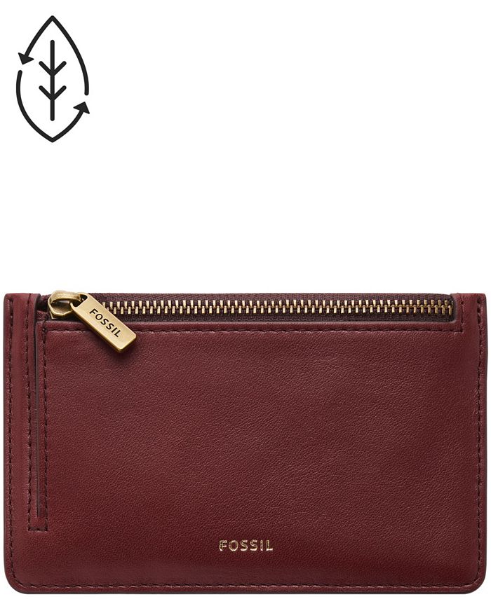 Fossil Women's Logan Leather Zip Card Case Macy's