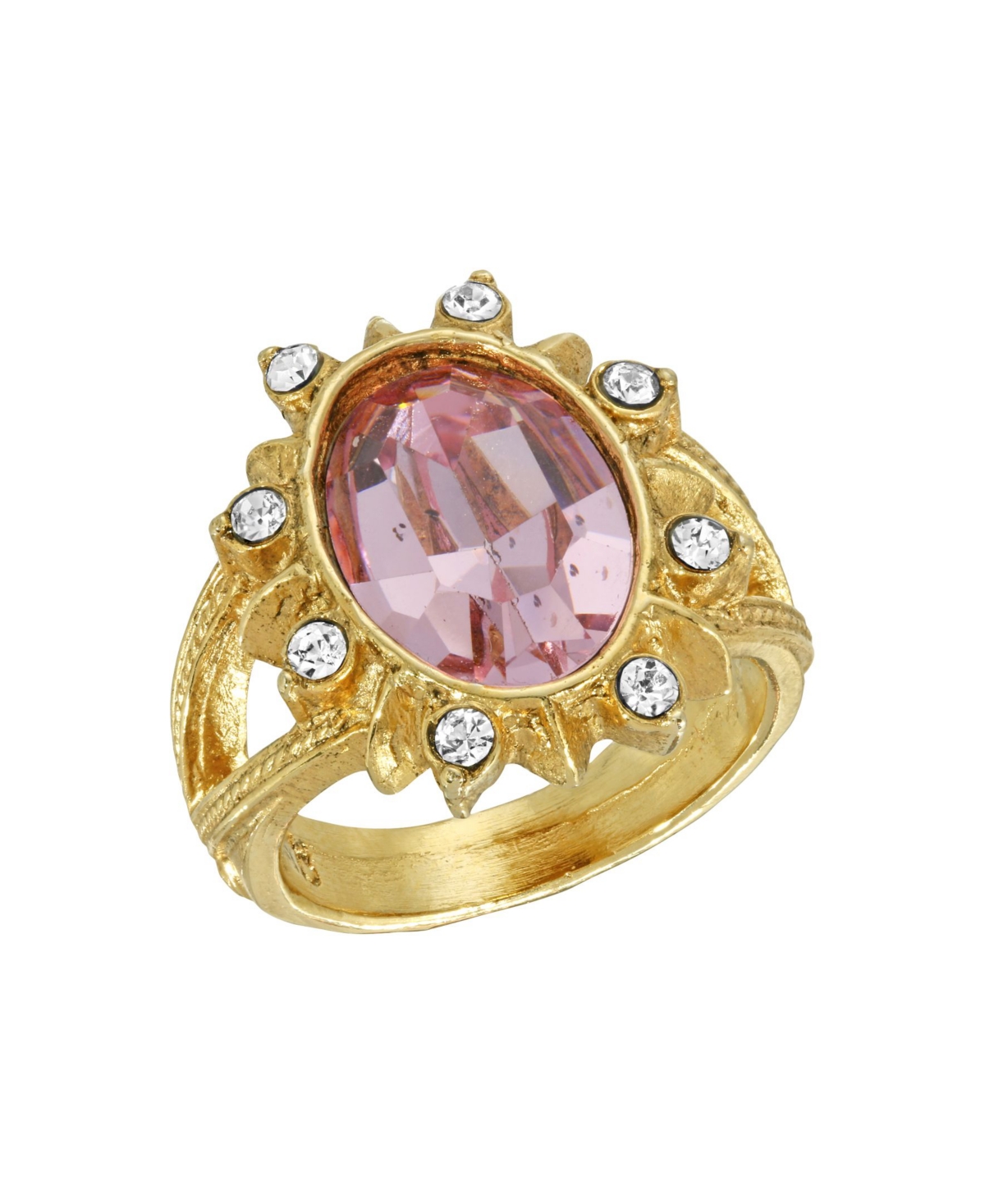 2028 Crystal Oval Ring In Pink