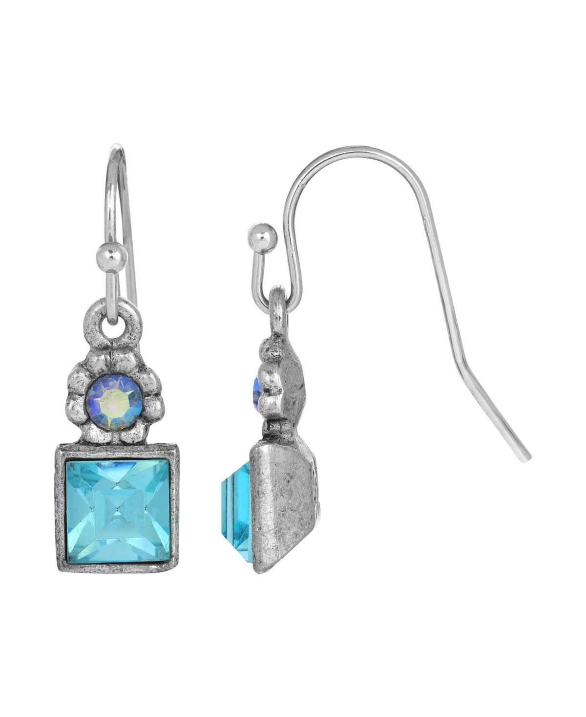 2028 Aquamarine Wire Earrings In Blue