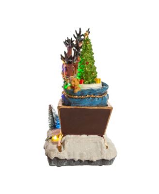 8.7" Battery-Operated LED Musical Santa and Sleigh Table Piece