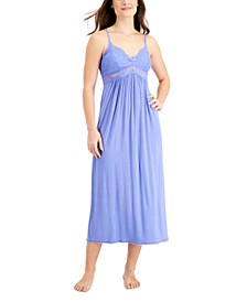 Knit Lace Cup Long Nightgown Lingerie, Created for Macy's