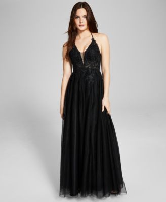 macy's black halter dress