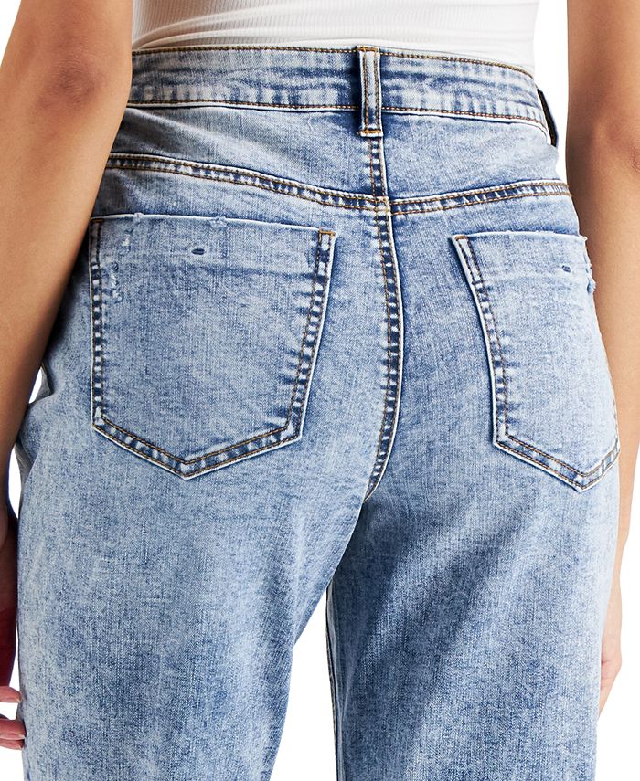 Vanilla Star Juniors' Ripped ButtonFly Boyfriend Jeans Macy's