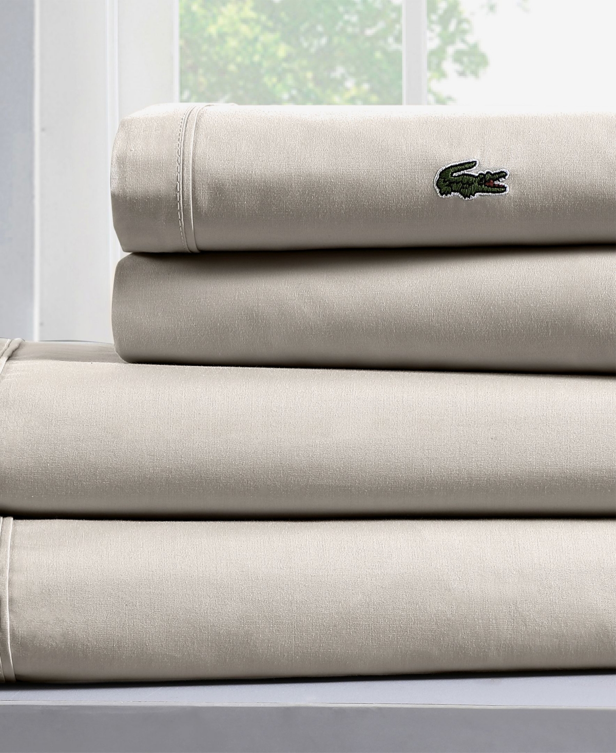 Lacoste Home Solid Cotton Percale Sheet Set