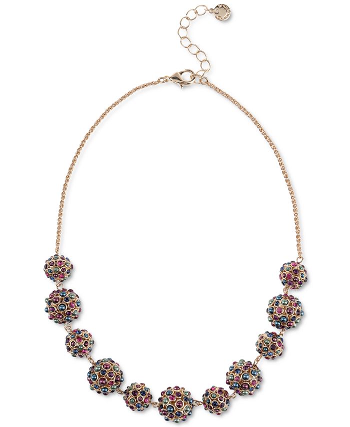 Charter Club GoldTone Multicolor Fireball Collar Necklace, 17" + 2